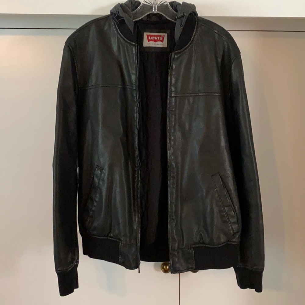 Levi’s Hooded Faux Leather Jacket